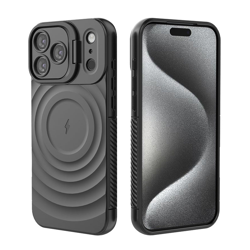 Lens all-inclusive corrugated anti-drop mobile phone case