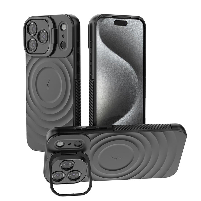 Lens all-inclusive corrugated anti-drop mobile phone case